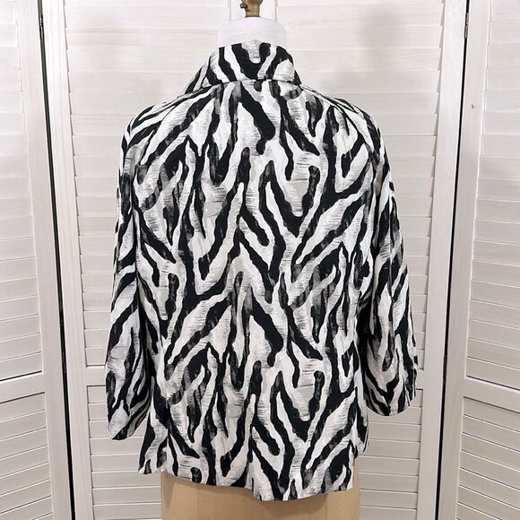 Chico's Jacket Size 3 XL Size 16 Zebra Animal Print - Picture 8 of 15